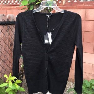 Black wool blend ladies cardigan . NWT